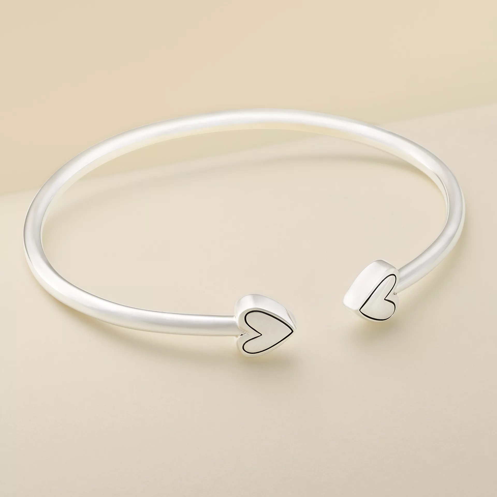 Two Hearts Flexible Cuff Bracelet - Image 2