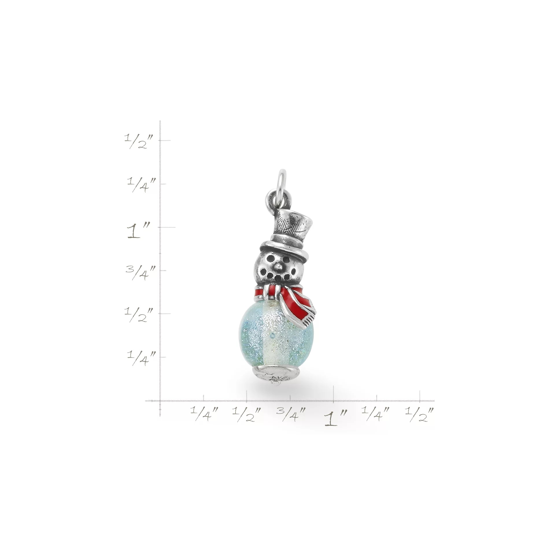Enamel Snowman Art Glass Charm - Image 4