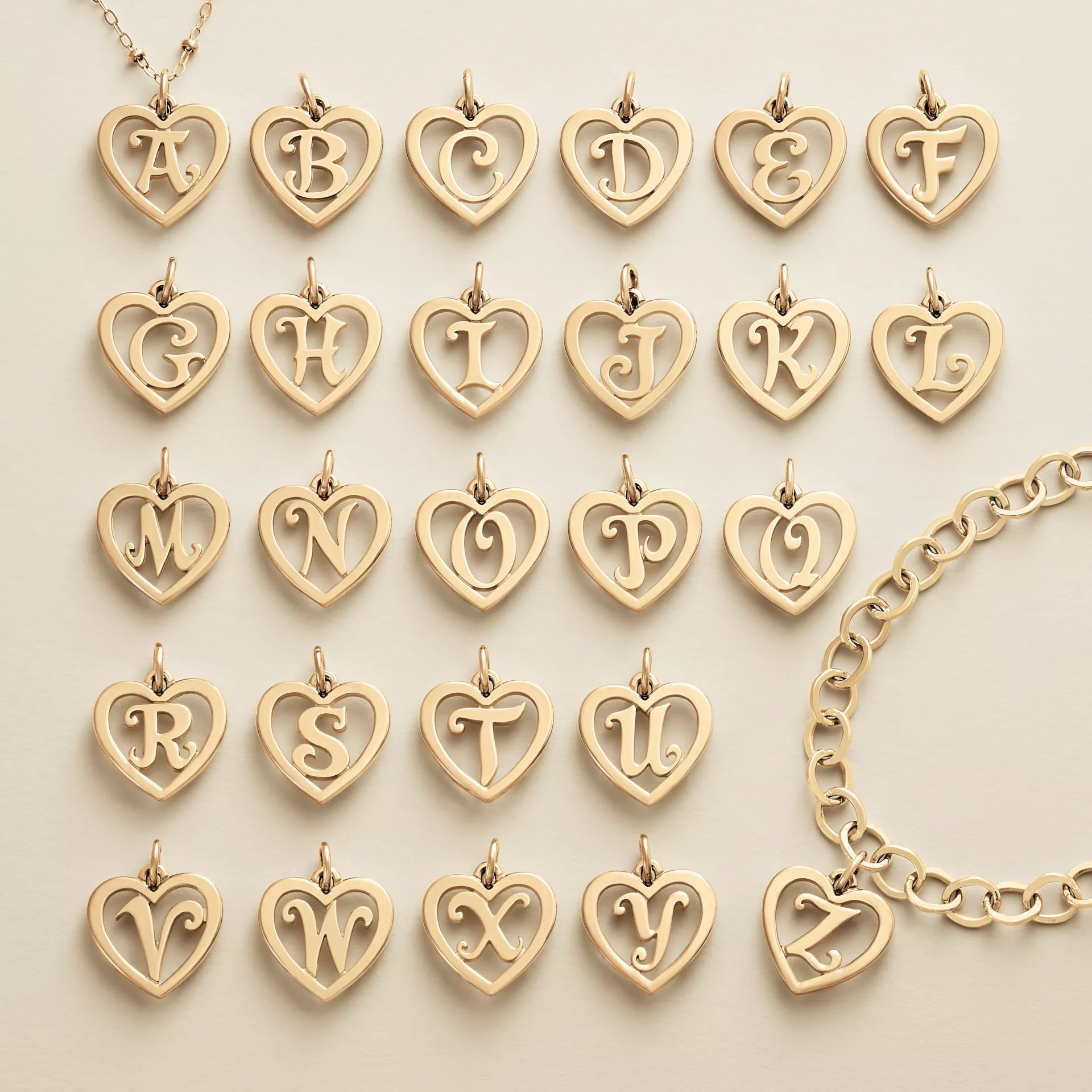 Heart Script Initial Charm - Image 2