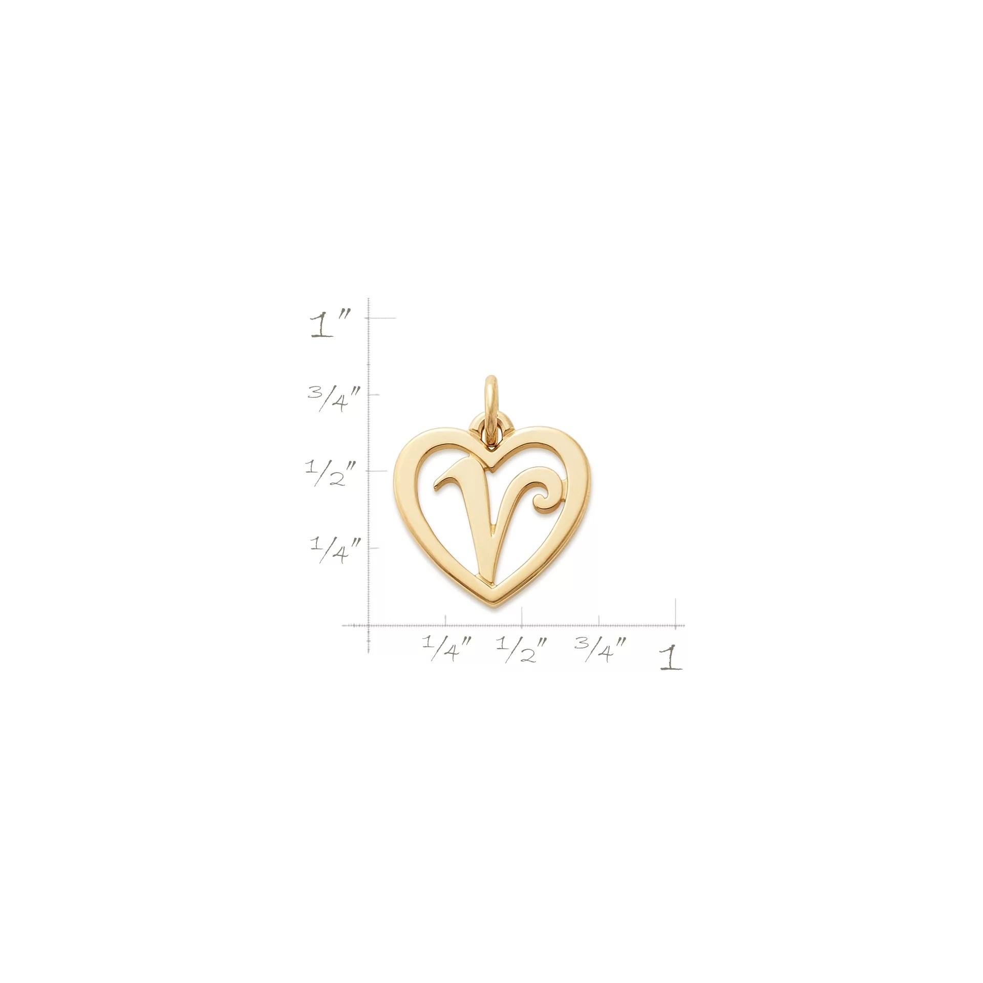 Heart Script Initial Charm - Image 4