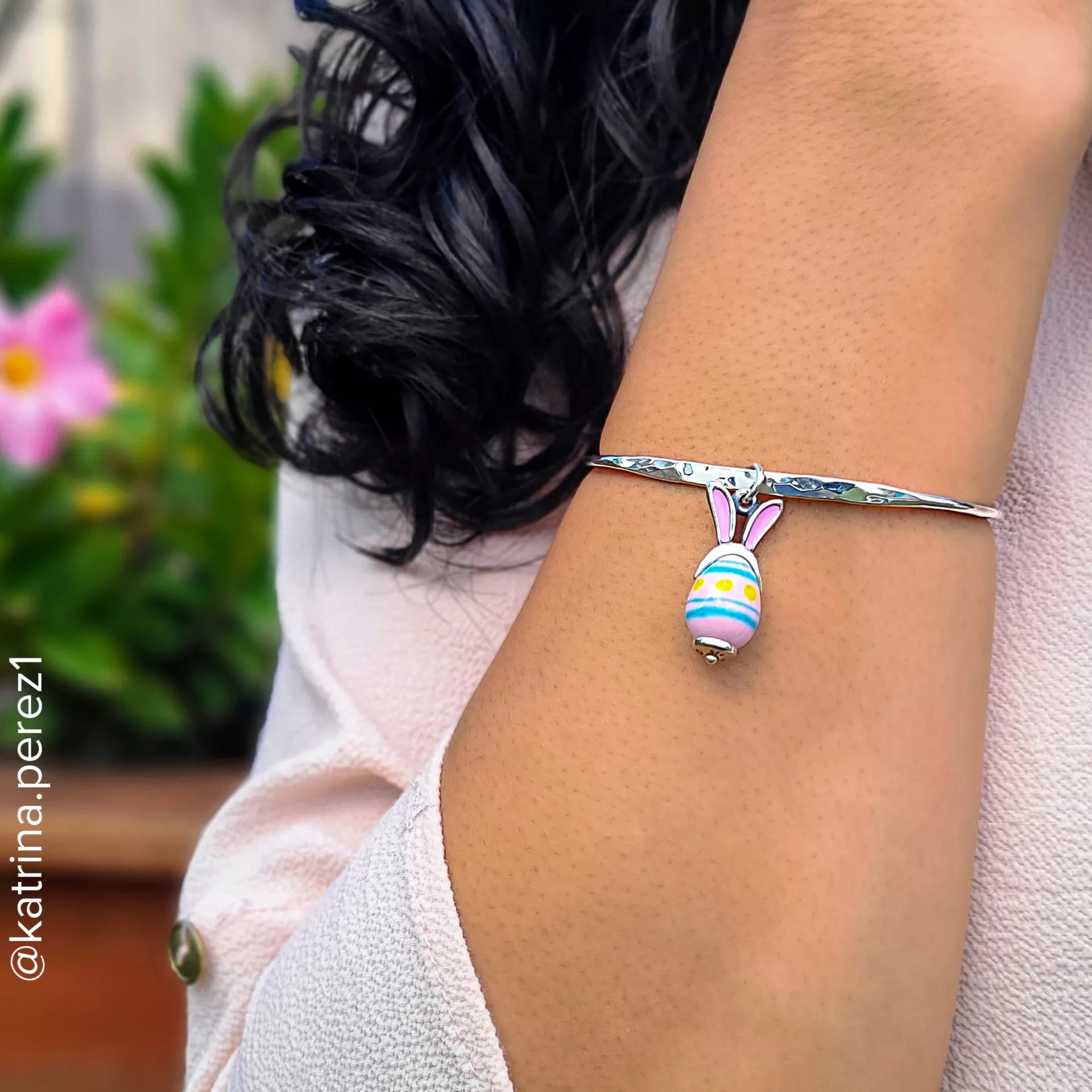 Enamel Bunny Ears Art Glass Charm - Image 3