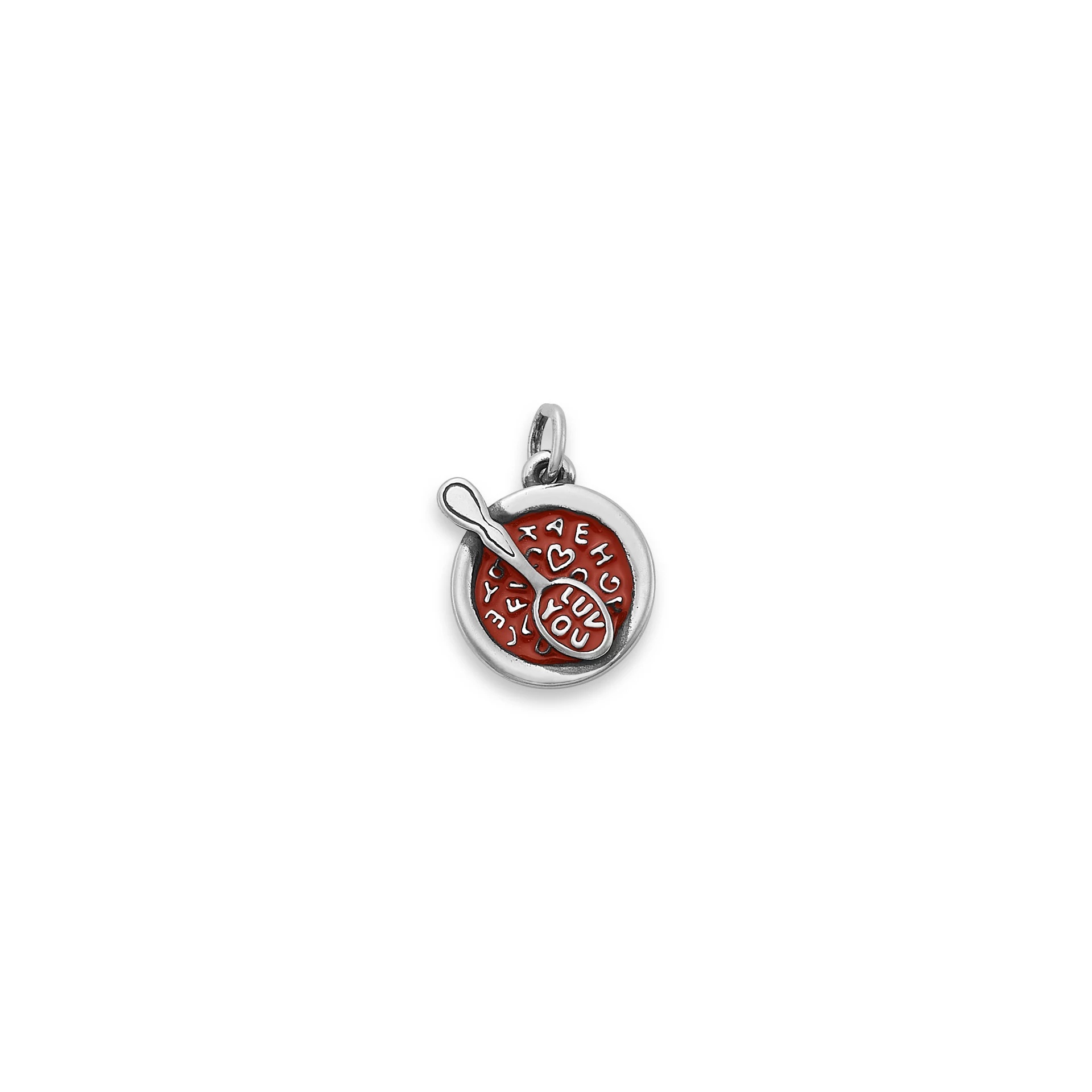 Enamel Alphabet Soup Charm
