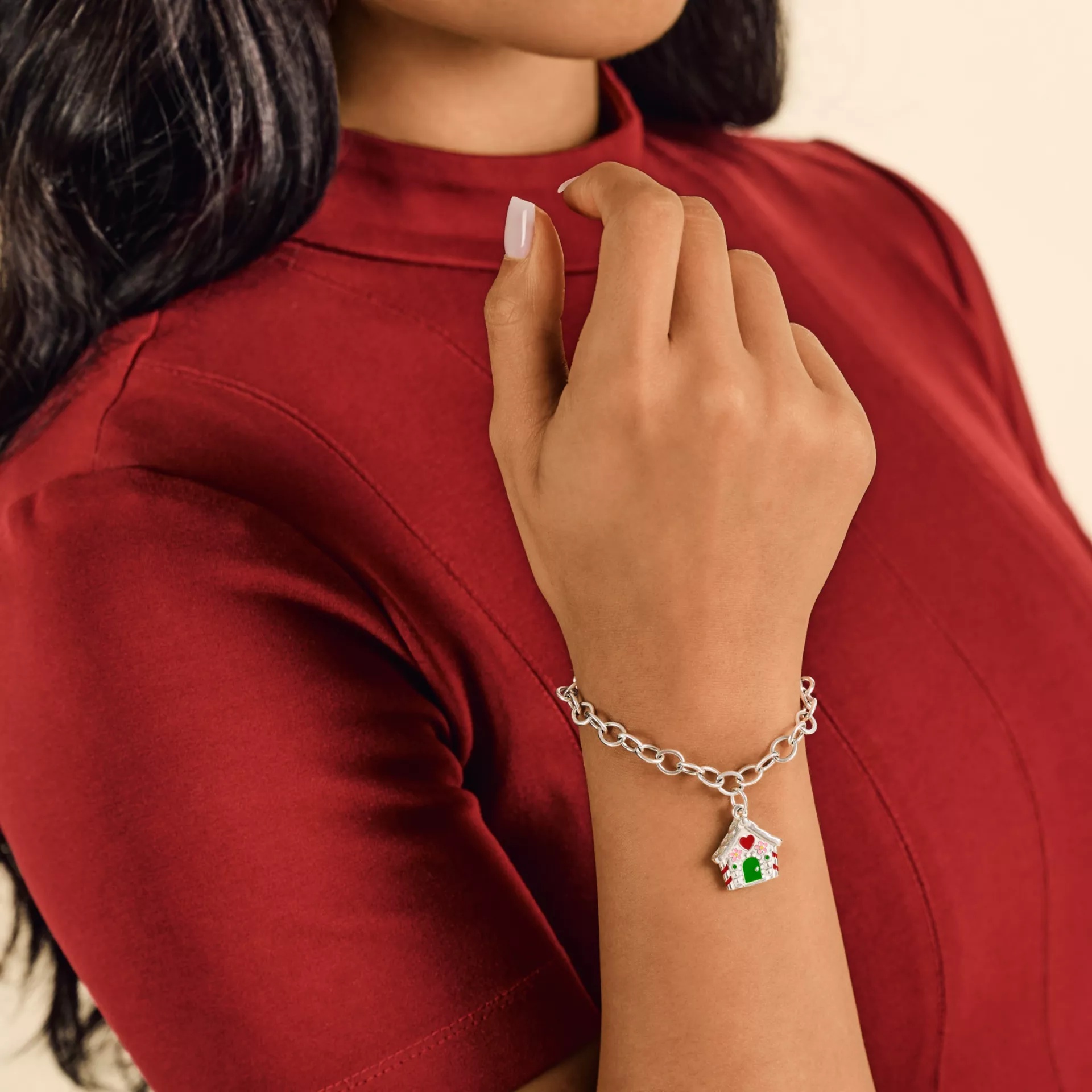 Enamel Gingerbread House Charm - Image 4