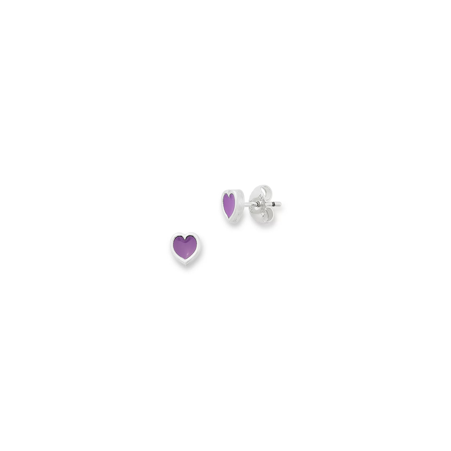Enamel Connected Hearts Studs