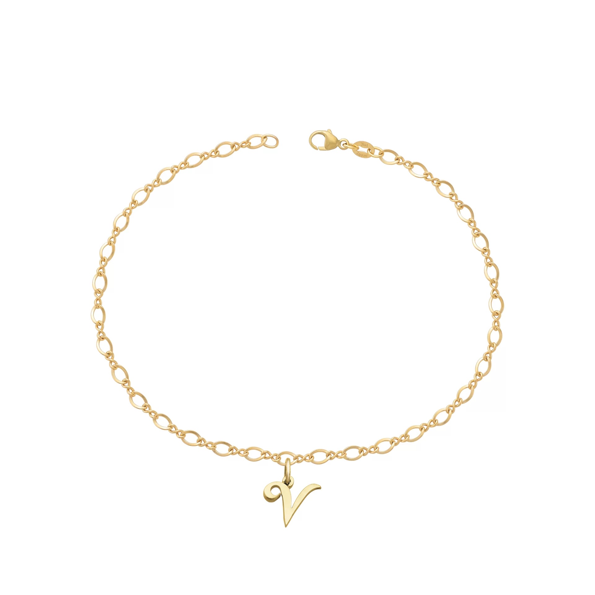 Small Script Initial Anklet