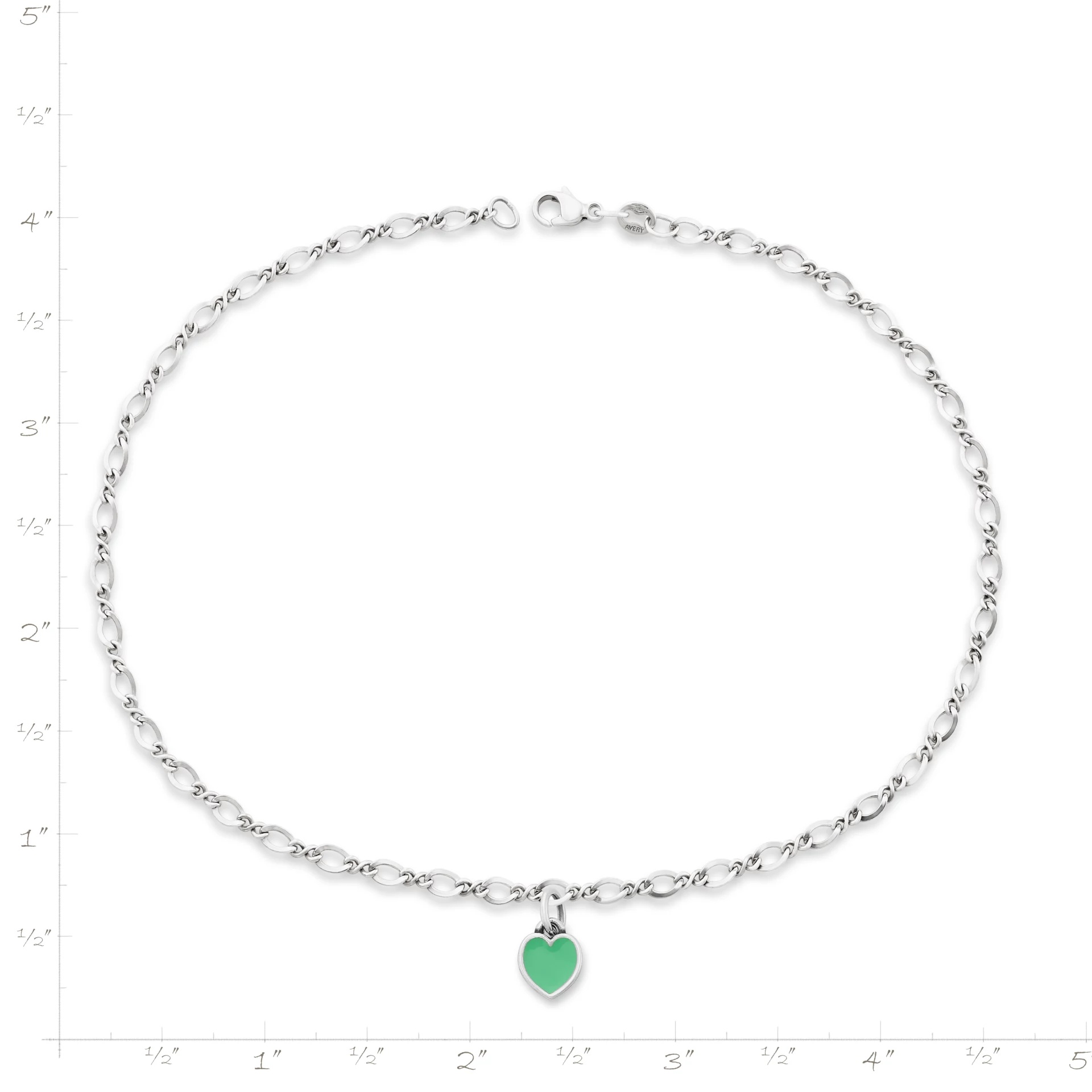 Enamel Connected Hearts Anklet - Image 2