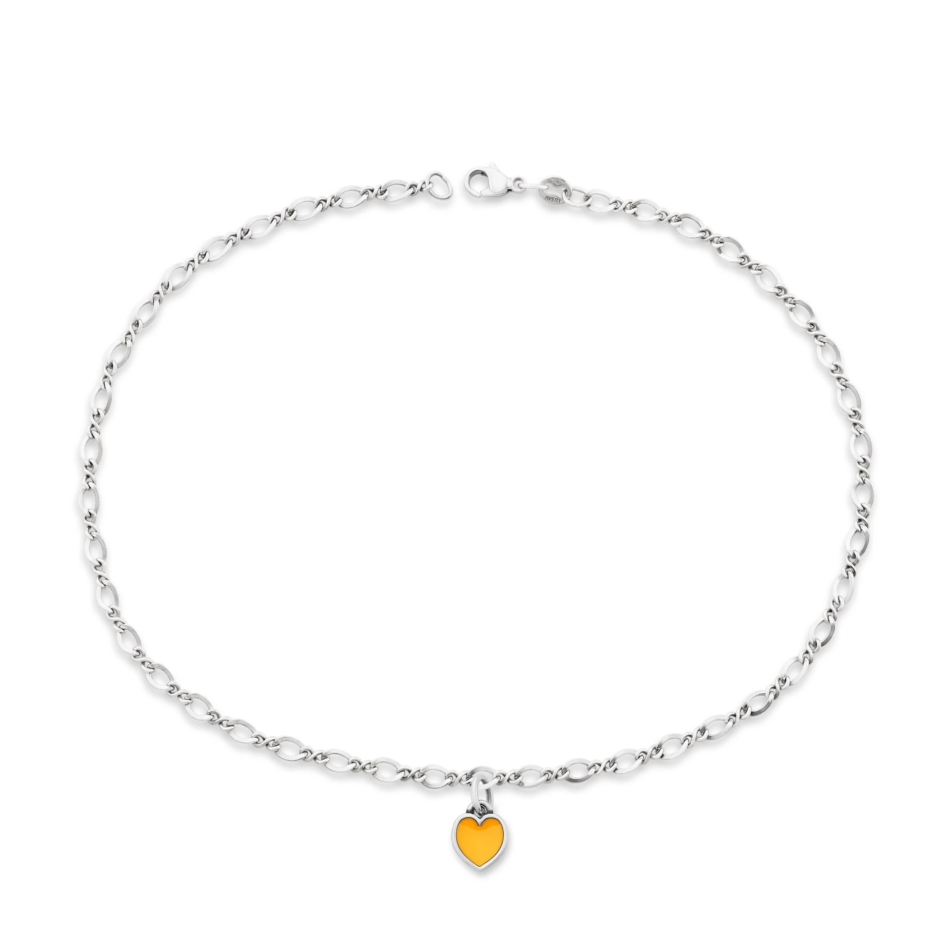 Enamel Connected Hearts Anklet