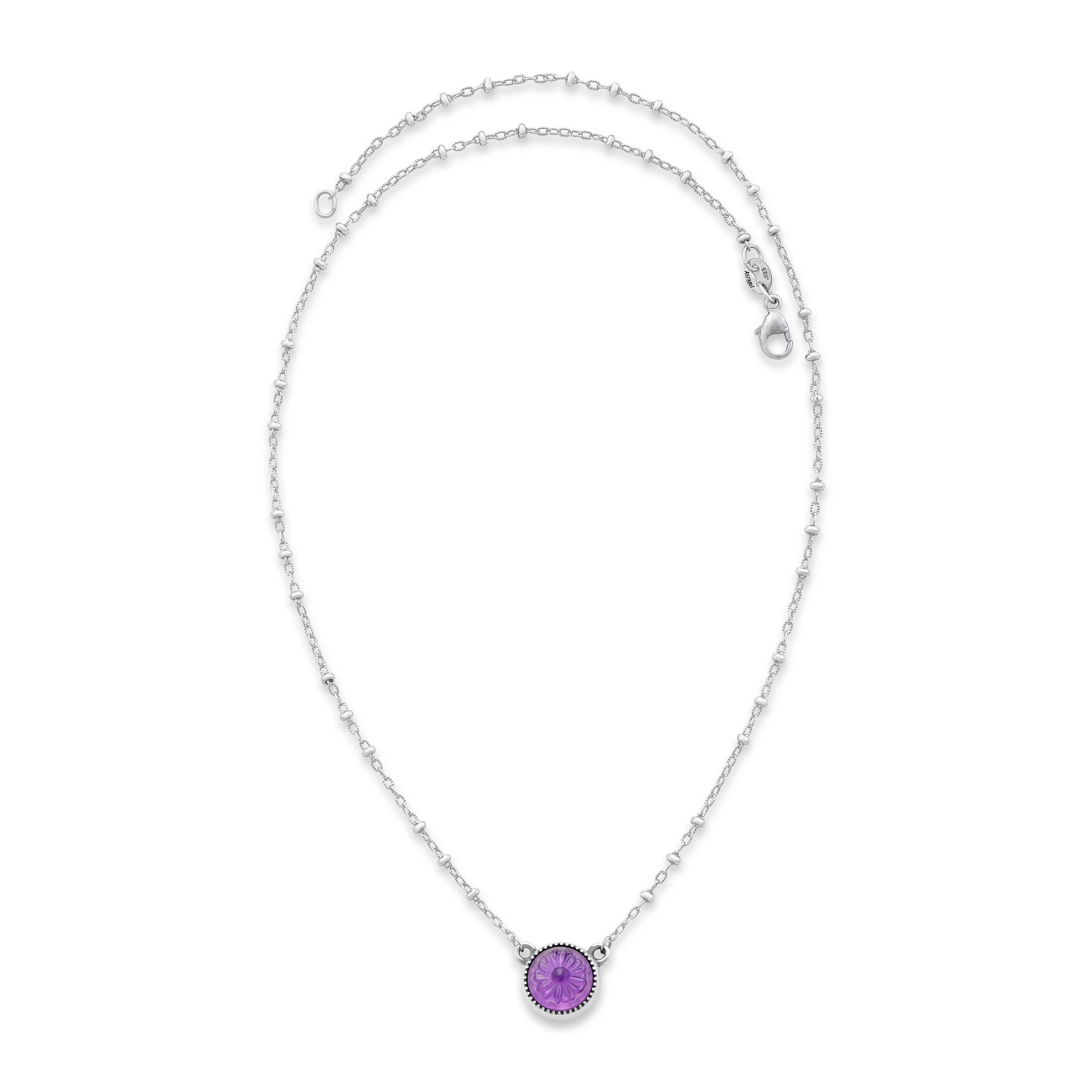 Sculpted Daisy Layered Gemstone Necklace - Image 2