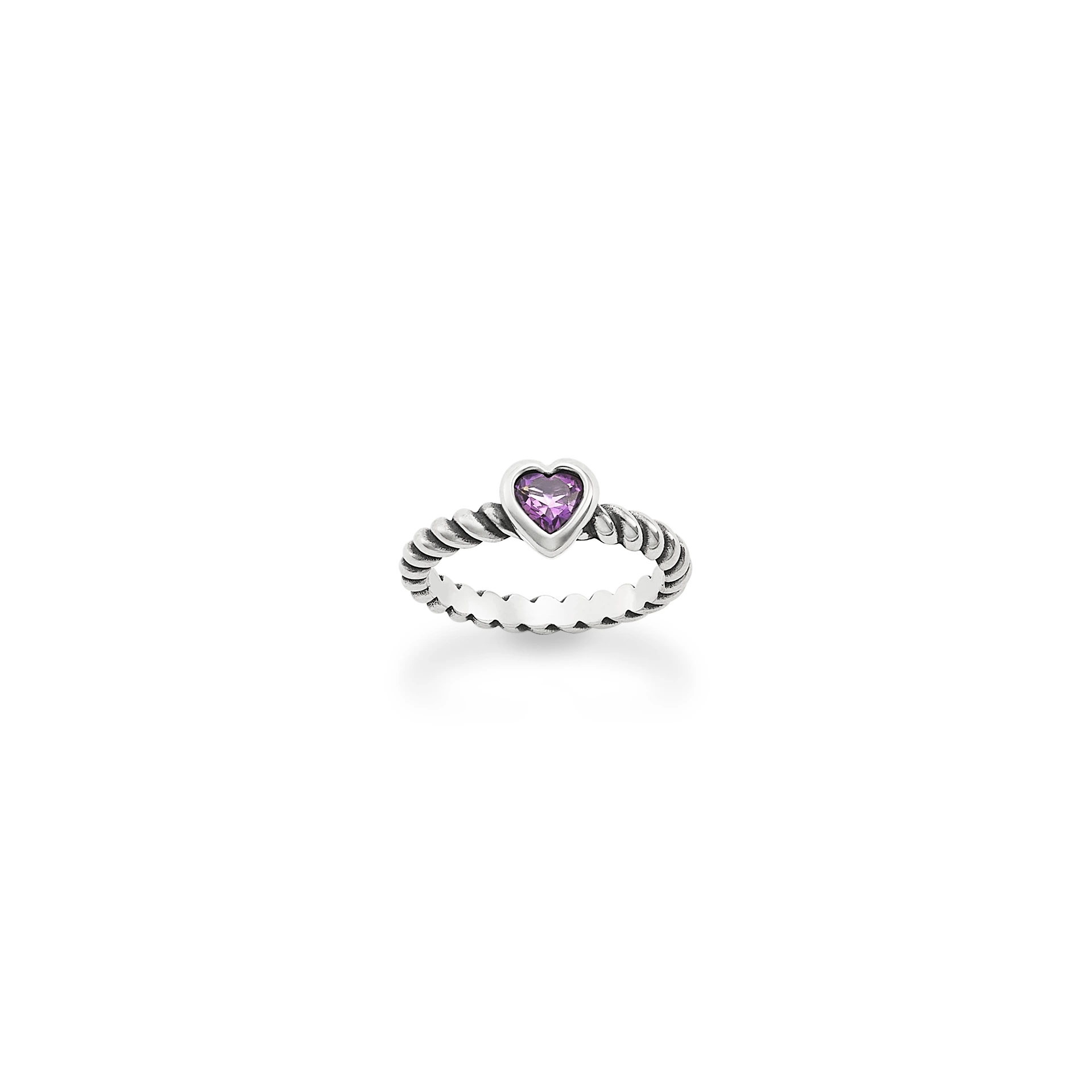 Gemstone Heart Twisted Wire Ring