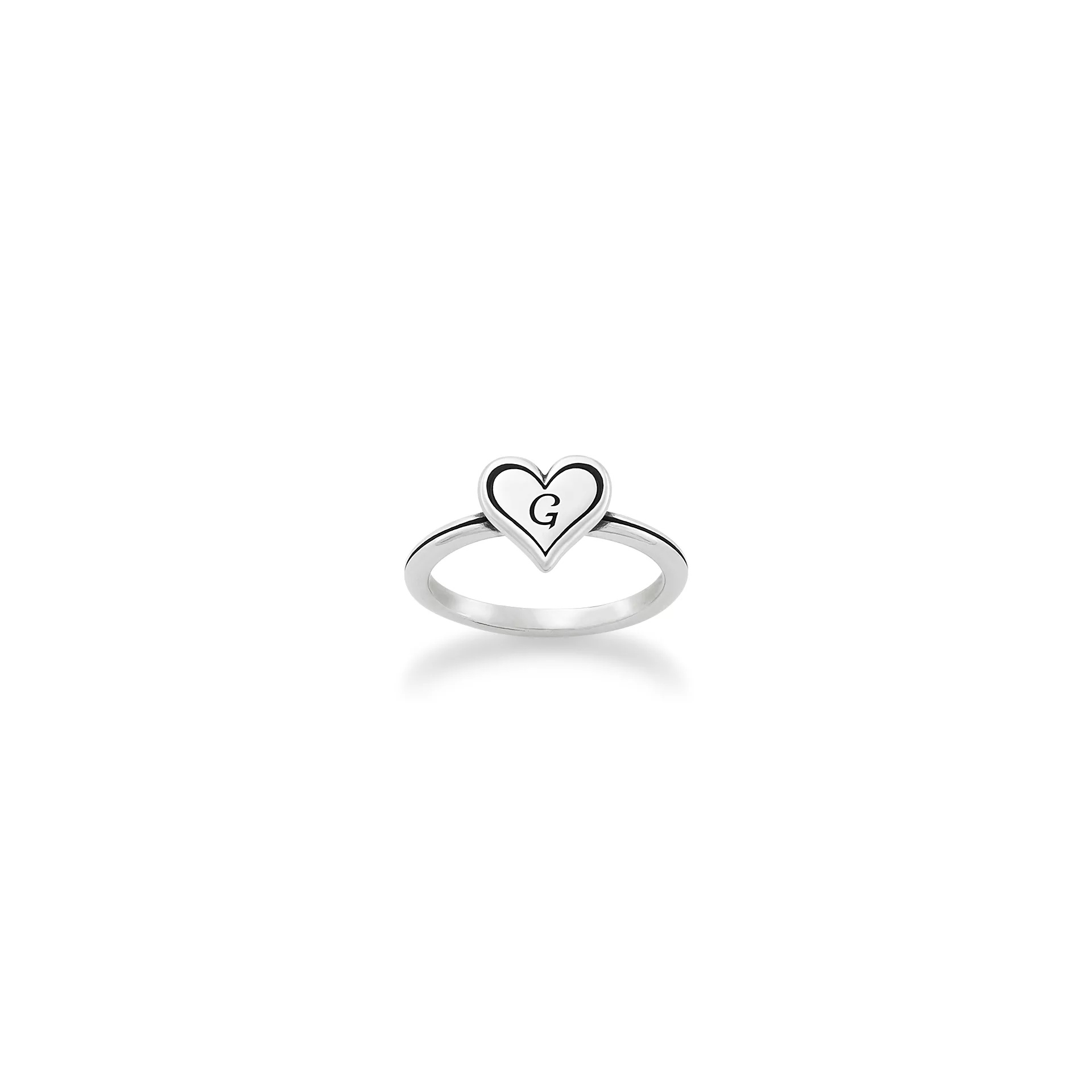 Delicate Heart Initial Ring