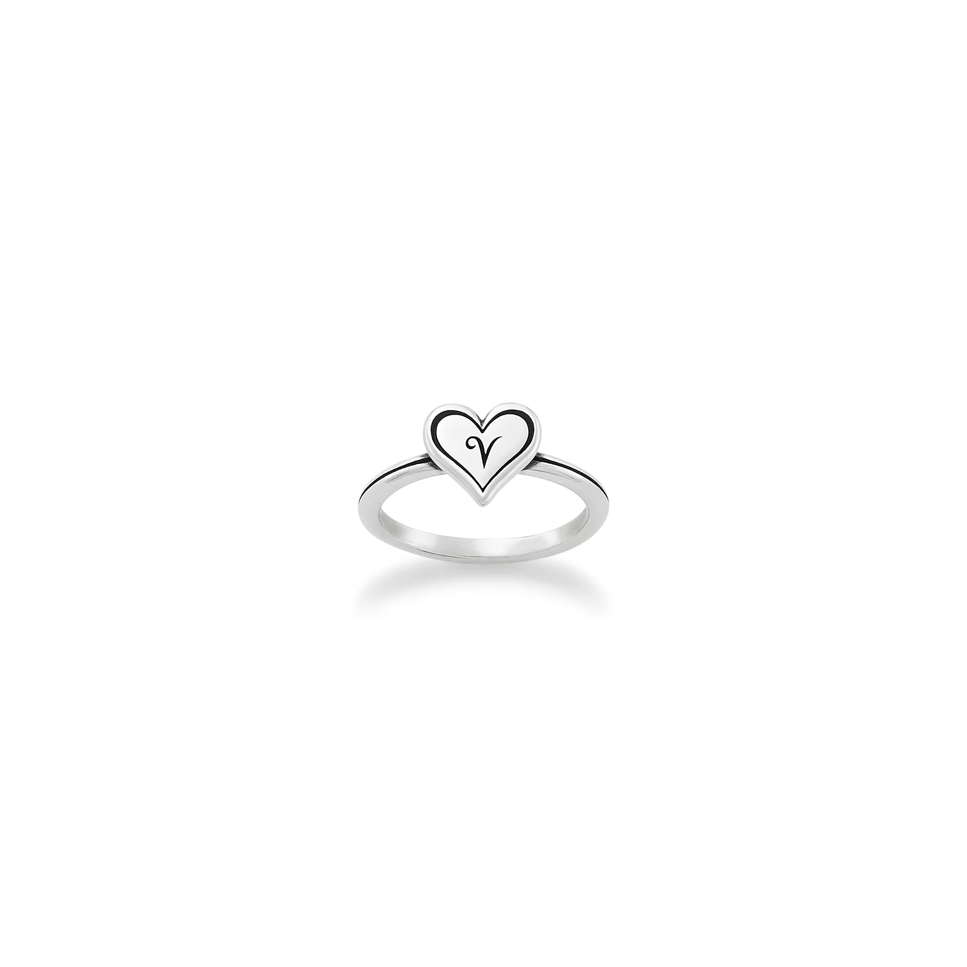 Delicate Heart Initial Ring