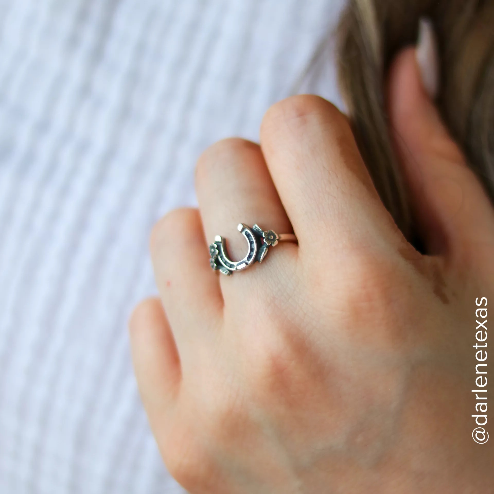 Floral Horseshoe Ring - Image 3