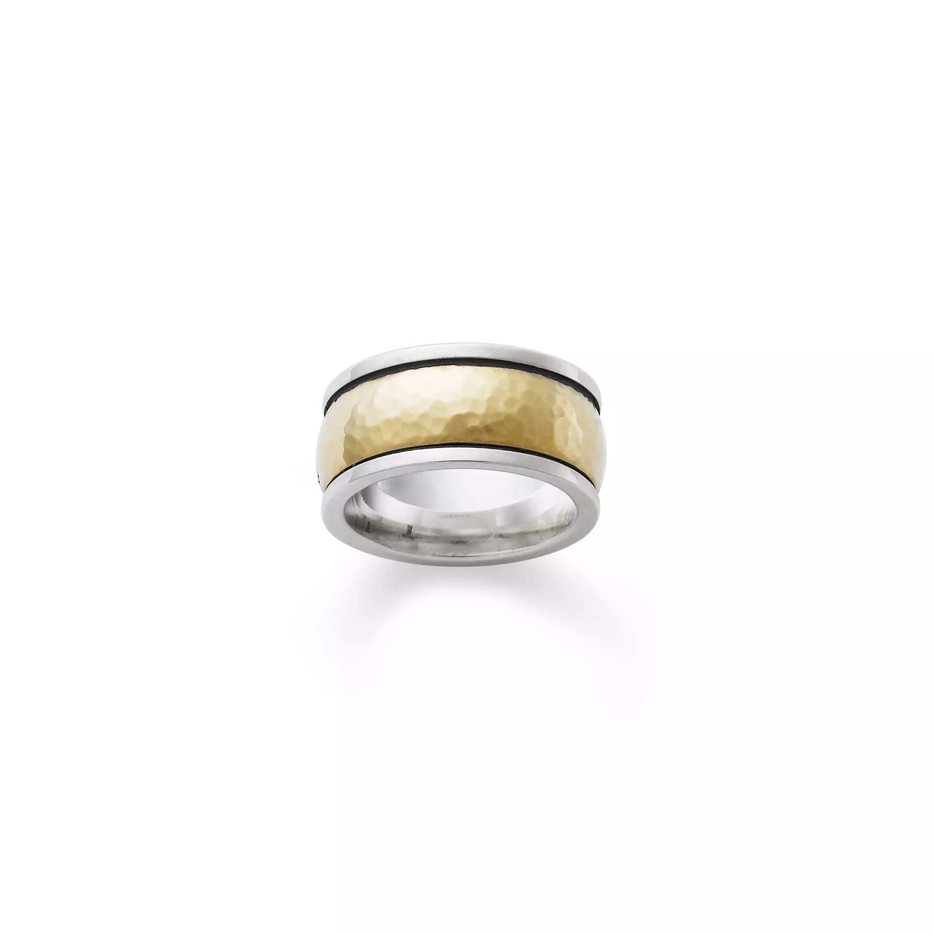 Wide Hammered Simplicity Wedding Ring